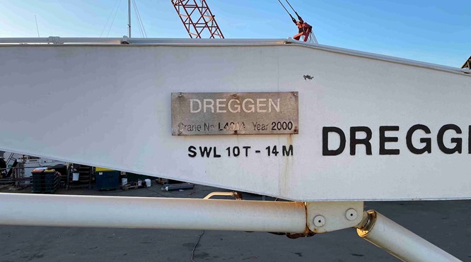 For sale Dreggen Knuckle boom crane Capacity 10 ton@14m
